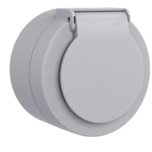 Priza Schuko cu capac PT xOne Ovivo OV00911, 16A, 250V, IP54, gri