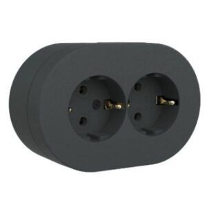 Priza Schuko Dubla PT xOne Ovivo OV00958, 16A, 250V, IP54, antracit