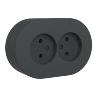 Priza Dubla Fara CP PT xOne Ovivo OV00959, 16A, 250V, IP54, antracit