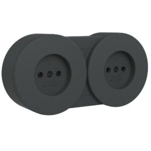Priza fara CP dubla modulara PT xOne Ovivo OV00972, 16A, 250V, IP54, antracit