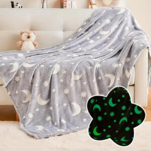Patura Luna Fosforescenta Gri Flanel 130 x 150 cm