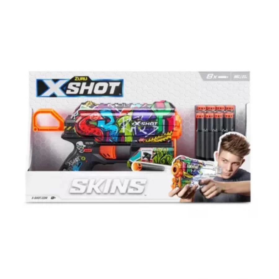 Pistol Skins Flux 8 Proiectile Varsta Recomandata +8 Ani Model Aleatoriu