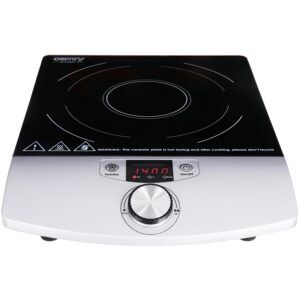 Plita Electrica cu Inductie CR6515 1 Zona de Gatit Temporizator Oprire Automata Control Temperatura 2000W Negru/Argintiu