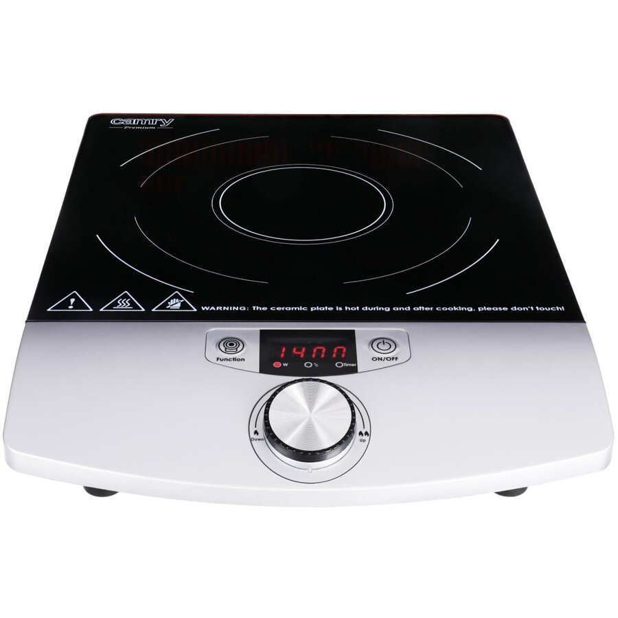 Plita Electrica cu Inductie CR6515 1 Zona de Gatit Temporizator Oprire Automata Control Temperatura 2000W Negru/Argintiu