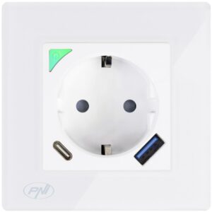 Priza inteligenta PNI SmartHome WP202 WiFi, montaj ingropat, control prin internet, aplicatie dedicata Tuya Smart, compatibila Amazon Alexa PNI-WP202