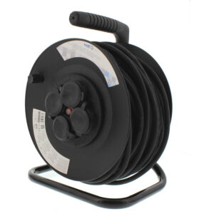 Prelungitor cu Derulator 4 Prize 25m Negru