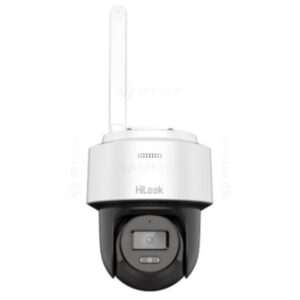 Camera supraveghere rotativa IP WiFi PT cu iluminare duala Hikvision HiLook PTZ-N2C400M-D/W, 2.8 mm, 4 MP, IR lumina alba 25 m, autotracking, microfon