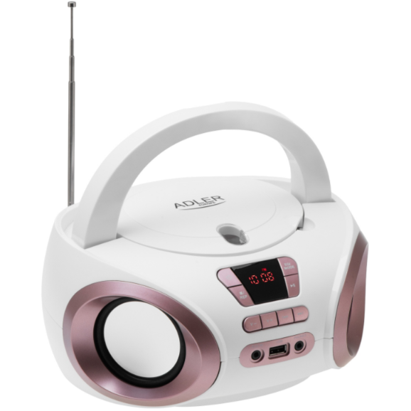 Radio AD 1181 CD-MP3 Boombox USB FM AUX Headphone Jack Alb