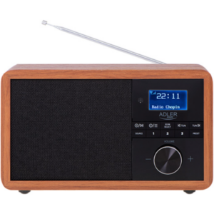 Radio AD 1184 DAB+ Bluetooth LCD Ceas Alarme Duble USB Maro