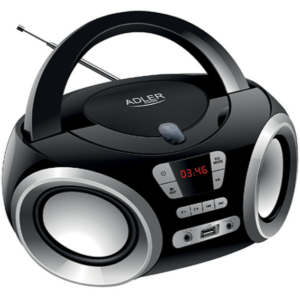 Radio AD 1181 CD-MP3 Boombox USB FM AUX Headphone Jack Negru