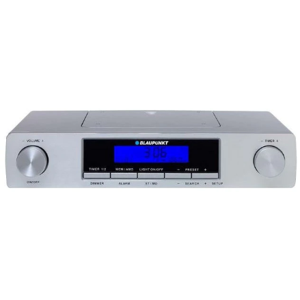 Radio cu Ceas KR12SL FM LCD Argintiu