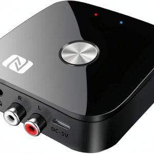 Receptor Receiver Audio Bluetooth Techstar T68, BT 5.3, NFC, RCA L/R + AUX 3.5mm, USB U-Disk, Telecomanda IR, HiFi, 10m, Negru