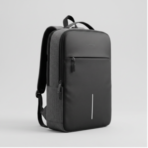 Rucsac Laptop Business cu Port USB, Slim, 45x31 cm, Compartimente multiple, Gri-Negru