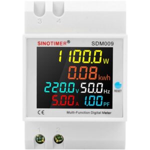 Contor monofazat de energie electrica, Sinotimer, 250-450V, 100A, display led, functie resetare, iluminat, SDM009-380