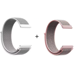 Set 2 Bratari Resigilate Pentru Samsung / Amazfit / Huawei 22mm Gri/Roz