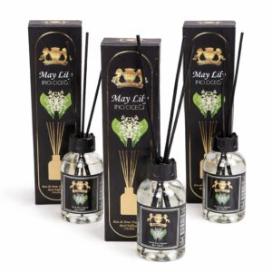 Set 3 Difuzoare de Camera cu Betisoare Golden Silva MAY LILY, 3 x 110ml