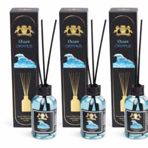 Set 3 Difuzoare de Camera cu Betisoare Golden Silva Ocean, 3 x 110ml