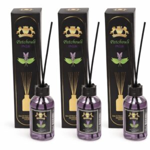 Set 3 Difuzoare de Camera cu Betisoare Golden Silva Patchouli, 3 x 110ml
