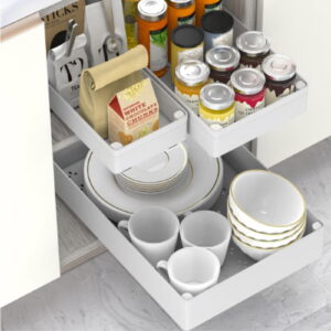 Set 3 sertare glisante soft close, extragere totala