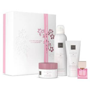 Set Cadou Rituals The Ritual of Sakura – Gel de Dus Spuma 200 ml, Exfoliant de Corp 125 g, Crema de Corp 100 ml si Apa de Parfum 15 ml
