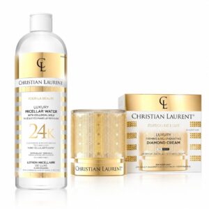 Set Christian Laurent Luxury 24K Gold – Apa micelara, 500 ml + Crema Diamond, Edition De Luxe, 50 ml