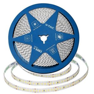 Banda LED 8MM 12W/M 24V IP20 rola 10M 3000K cip CREE V-TAC SKU-2125966