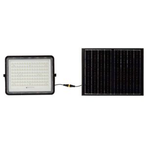 Reflector cu incarcare solara 20W 1800LM 6400K - negru V-TAC SKU-7827