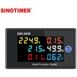 Contor digital AC SINOTIMER D85-2058, voltmetru, ampermetru, wattmetru, frecventa, factor de putere, energie kWh, 230V SPM006-220V