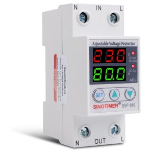 Releu monofazic digital de protectie tensiune, Sinotimer, reglabil intr 1- 80A, , ecran digital LED, SVP-916-80A