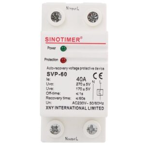 Protectie automata Sinotimer SVP-60, 40A, protectie supratensiune si subtensiune cu reconectare automata, 230V AC, sina DIN SVP60-40A