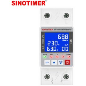 Releu protectie, dubla deconectare, WiFi Sinotimer SVP688W-63AN2, 63A, monitorizare energie (PV), bidirectional