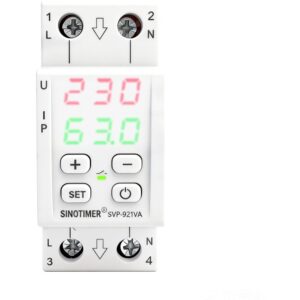 Protector tensiune monofazic, pe sina DIN SINOTIMER SVP-921VA, 230V, 63A SVP921VA-63A
