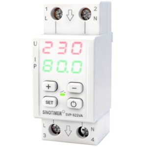 Protector tensiune si curent SINOTIMER SVP-921VA, 230V, 80A, protectie supratensiune, subtensiune si supracurent, LED dual SVP921VA-80A