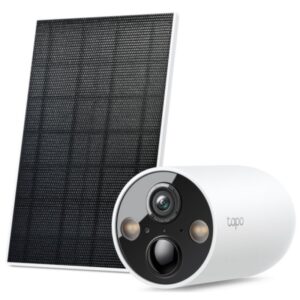 Kit camera cu panou solar TP-LINK TC85 KIT, 2K QHD (4MP), lentila 2.1mm, IR / lumina alba 15m, microfon, difuzor, baterie 10000mAh