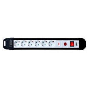 Prelungitor cu protectie 5 metri 6 prize schuko cu reset & led & switch cablu 3x1,5mm TED000934