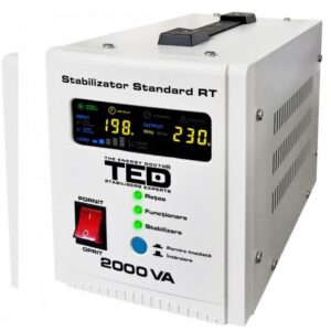 Stabilizator retea maxim 2000VA / 1200W AVR TED2000 TED Electric, 2 prize Schuko TED000125