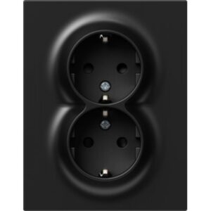 Logiq Priza Dubla SCHUKO Slim 16A Negru, TEM Modul TEM-VQ16BKF-U