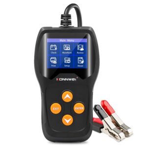 Tester profesional pentru baterii auto, Konnwei KW600, 12V, Display 2,4 inch, Graficul tensiunii, 100-2000 CCA 220AH, test de incarcare - pornire, test alternator, compatibil cu toate masinile / SUV-urile