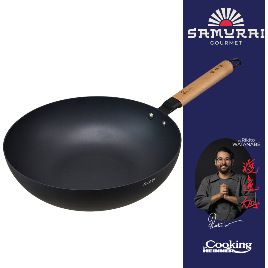 Tigae Wok 32X9 CM RIKITO WATANABE Negru
