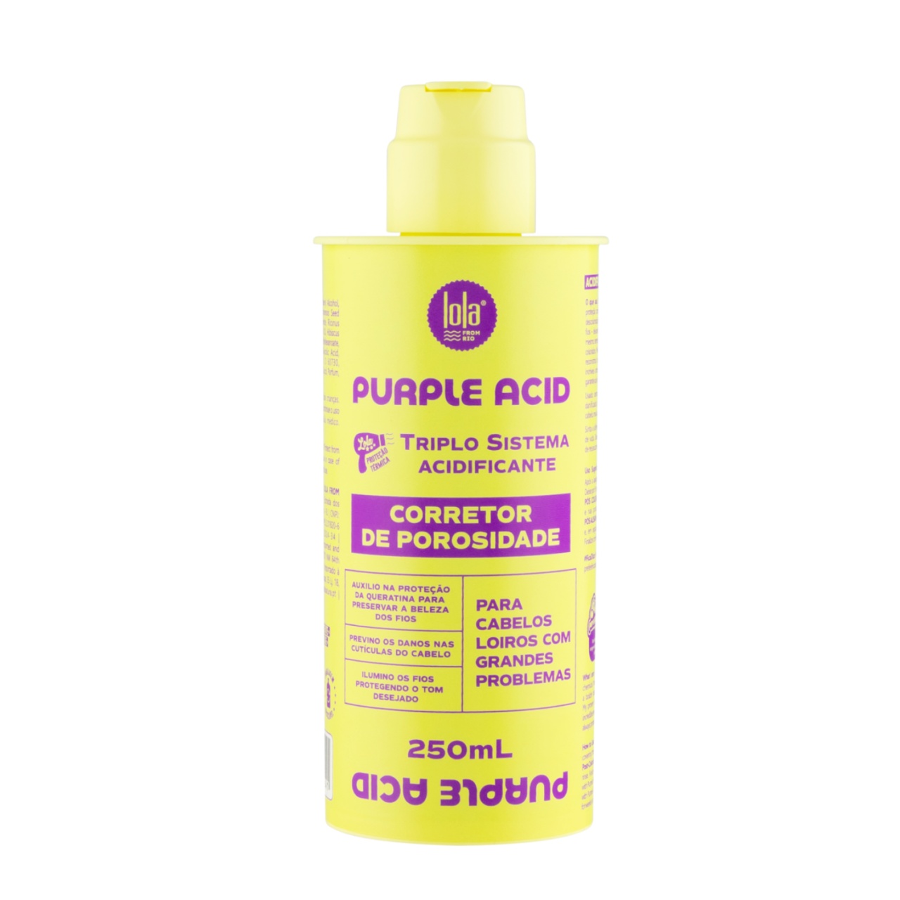 Tratament acidifiant cu pigment violet pentru par blond Purple, Lola Cosmetics (Gramaj: 250 ml)