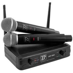 Statie 2 microfoane UHF wireless 663.5MHZ/682.2MHZ BoomTone DJ UHF DUO