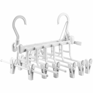 Umeras Multifunctional pentru Pantaloni 6 in 1 Pliabil 2 Moduri de Folosire Organizator Haine Alb