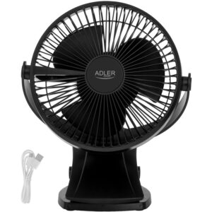 Ventilator AD 7342 Diametru 15.5CM 3 Trepte de Viteza Incarcare USB-C Negru