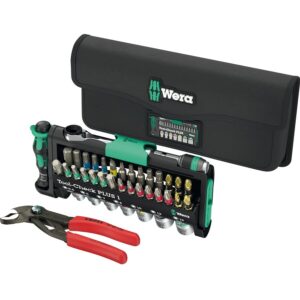 Surubelnita Tool-Check Combi 1, with KNIPEX Cobra, bit set black/green, 40-piece, including 1/4 bit ratchet and water pump pliers