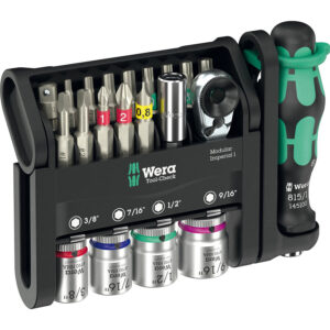 Surubelnita Tool-Check Modular Imperial 1, bit set black/green, 21-piece, inch, including 1/4 bit ratchet