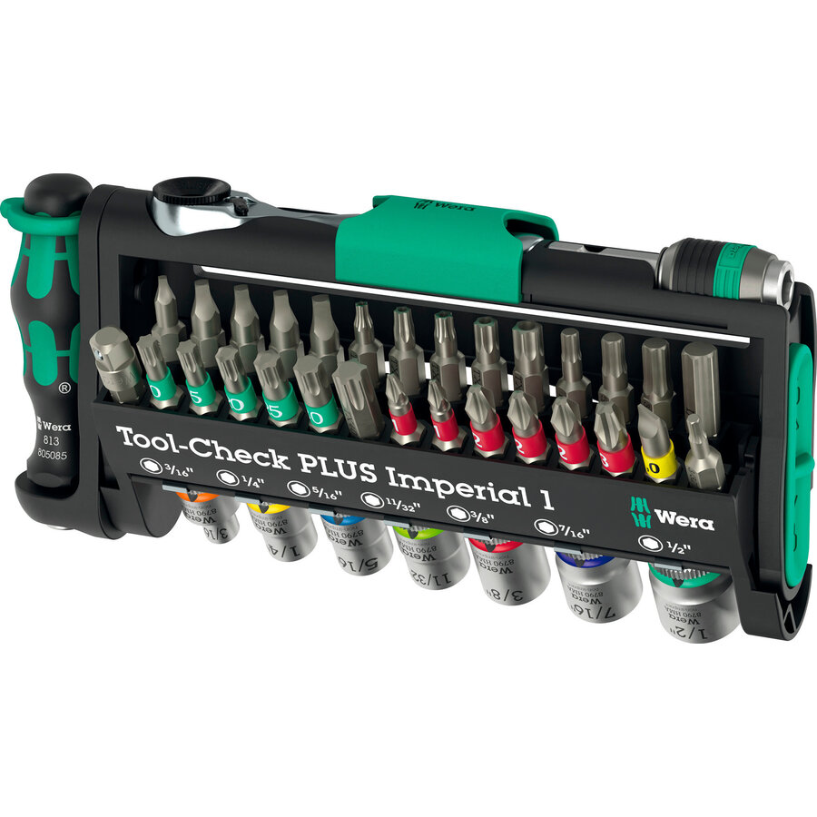 Set Scule Tool-Check PLUS Imperial 39 Piese Verde/Negru